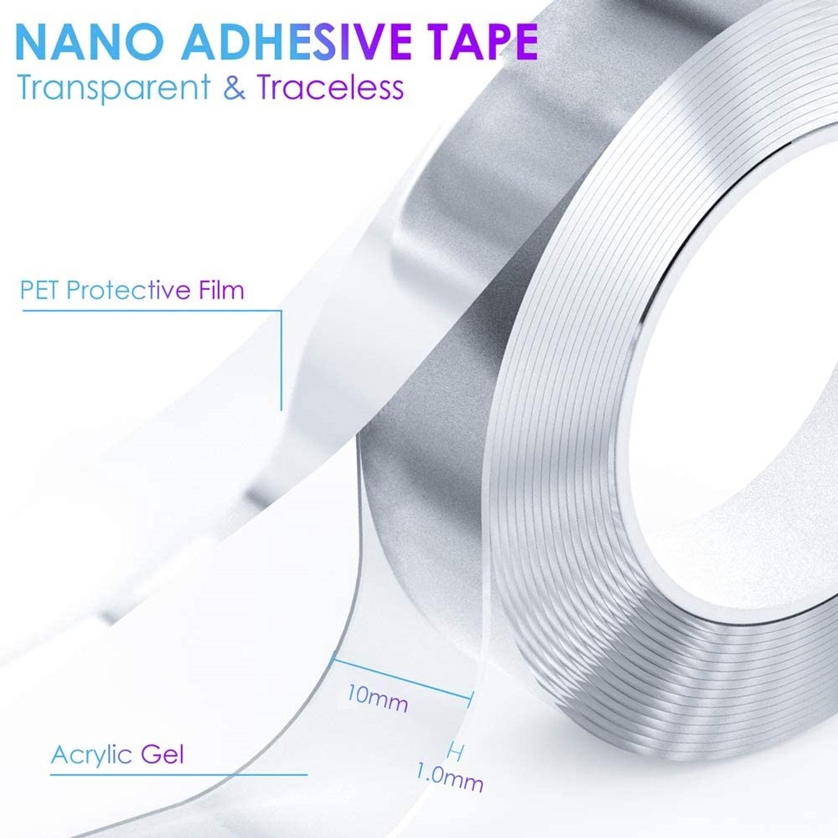 Nano Tape - Bricolage - 3 mètres de long - DIY - Bricolage - Extra fort -  Gekko Tape 