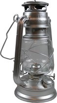 Benson Stormlantaarn - Olielamp - 25 cm - Aluminium - Chroomkleurig - Binnen en Buiten