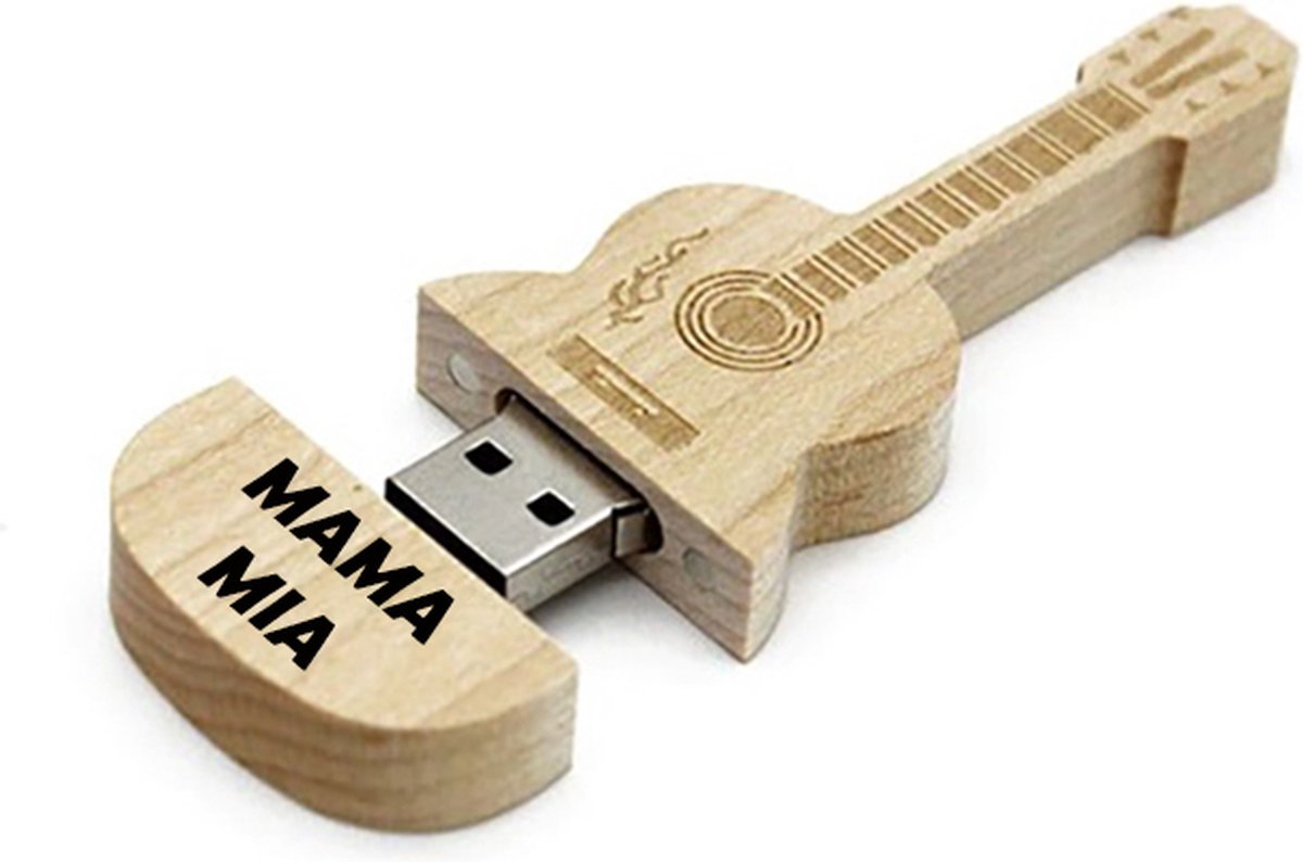 Porté-clé guitare en bois clé USB: 6 capacités, de 4 à 128 Go