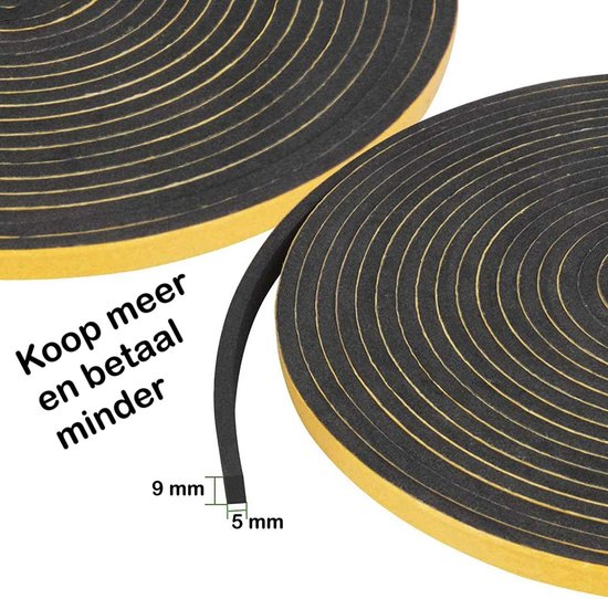 YANKUIRUI Deurafdichting, afdichtingstape, zelfklevend, voor deuren en ramen, raamafdichting, anti-botsing, rubberen schuimstrip, geluidsisolatie, 20 m, zwart YANKUIRUI Deurafdichting, afdichtingstape, zelfklevend, voor deuren en ramen, raamafdichting, anti-botsing, rubberen schuimstrip, geluidsisolatie, 20 m, zwart