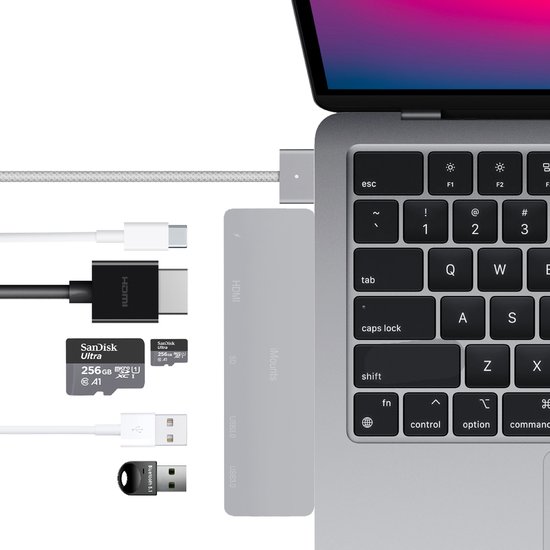iMounts MacBook Air M2 2022 usbc hub Pro/Air HDMI USB3.0 SD