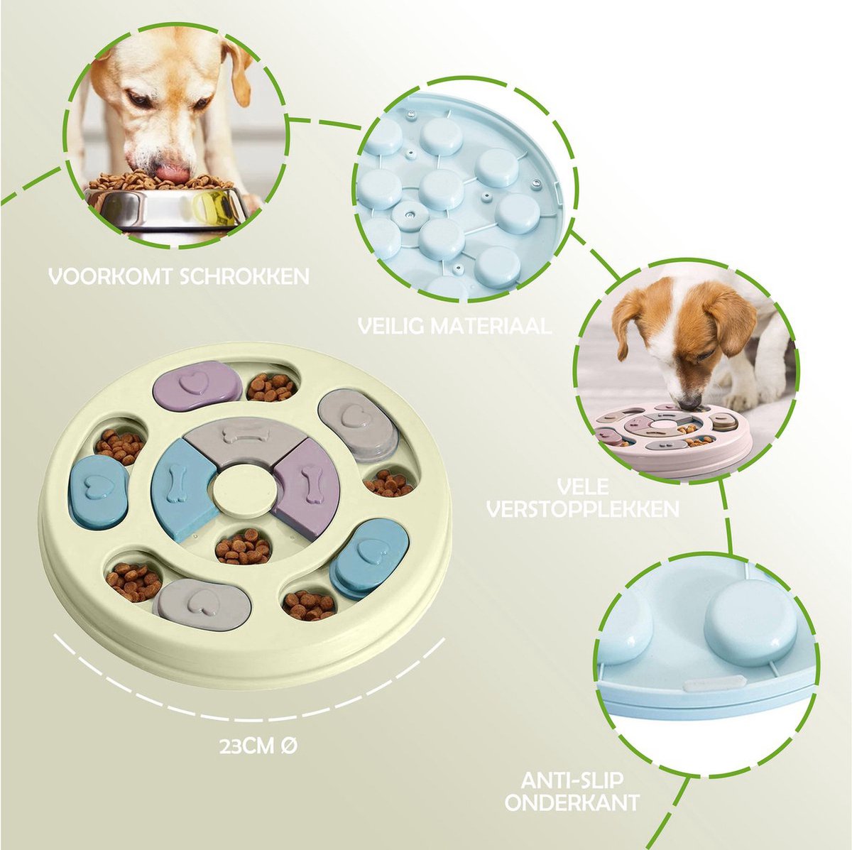 Hondenpuzzel slow feeder bones 35 cm