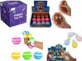 Forfait Fidget Toys - 4 Pièces - 1x Glitter à paillettes - 2x Balle anti-stress Ananas - 1x Balles anti-stress - Moins de 20 euros