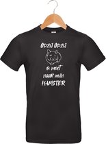 mijncadeautje - T-shirt unisex - zwart - opzij opzij ik moet naar mijn - Hamster - maat 3 XL