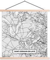 Porte-affiche avec Poster - Affiche scolaire - Plan - Plan - Plan de ville - France - Saint-Germain-en-Laye - 60x60 cm - Lattes vierges