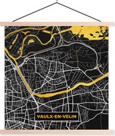 Porte-affiche avec affiche - Affiche scolaire - Plan de la ville - Vaulx-en-Velin - France - Carte - Plan d'étage - 60x60 cm - Lattes vierges