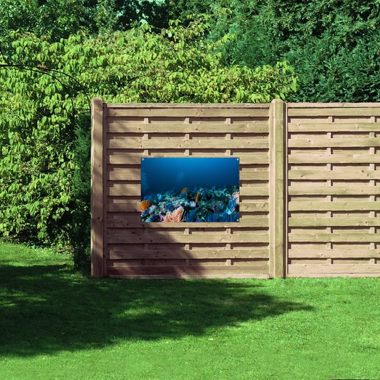 WallClassics - Poster de jardin - Corail sous Water - 105 x 70 cm Photo sur poster de jardin (décoration murale pour extérieur et intérieur)
