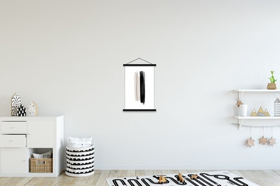 Porte-affiche avec affiche - Affiche scolaire - Ligne - Design - Pastel - 40x60 cm - Lattes noires