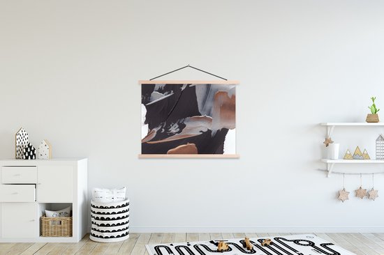 Porte-affiche avec affiche - Affiche scolaire - Abstrait - Peinture - Or - 120x90 cm - lattes vierges