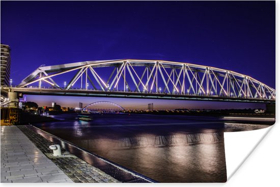 Pont cyclable lumineux sur le Waal à Nimègue 60x40 cm