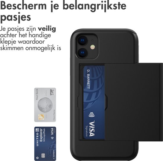 iPhone 11 Hoesje - Ruimte voor 2 pasjes - iMoshion Telefoonhoesje met  Pasjeshouder - Zwart | bol.com