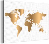 Wereldkaart Goud en aluminium 120x80 cm | Carte du monde Décoration murale Aluminium