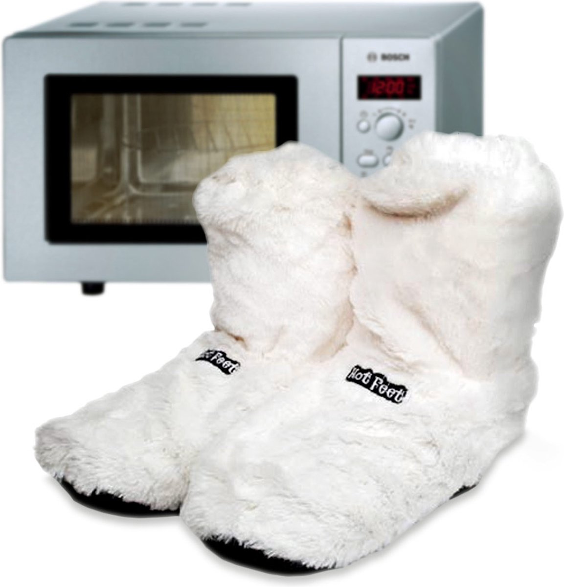 MikaMax - Hot Boots - Chaussons chauffant micro-ondes - Blanc