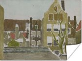 Poster Groep huizen - Schilderij van George Hendrik Breitner - 160x120 cm XXL