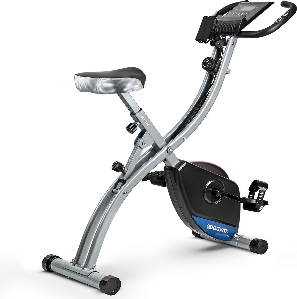 FOXSPORT X-Bike Hometrainer - Fitness fiets opvouwbaar - 8 weerstandsniveaus - Ergometer - Polssensor - Trainingscomputer - inklapbaar - 8 standen - max. 136 kg