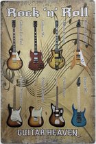 Wandbord Decoratie Muziek - Rock N Roll Guitar Heaven