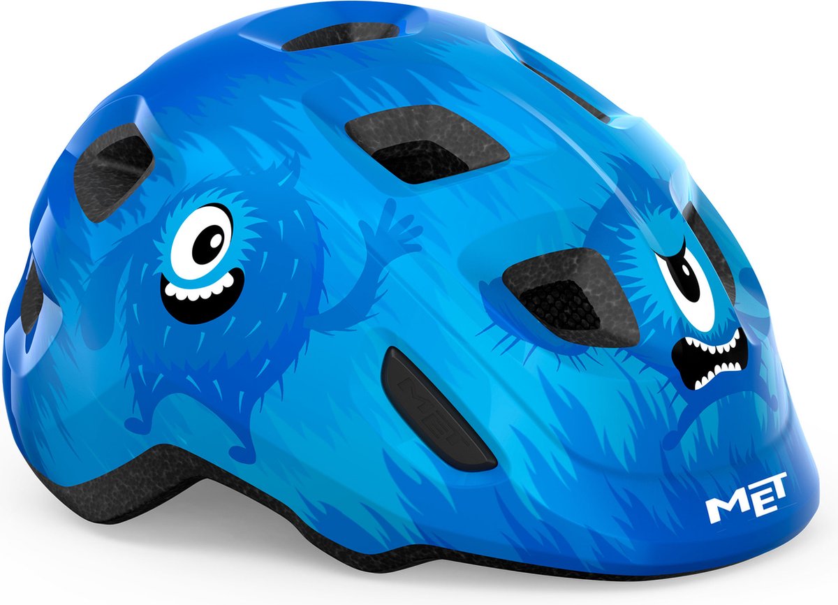 MET Hooray Kinderhelm – Fietshelm Kinderen - Maat S/M (52-55cm) – Blue Monsters Glossy