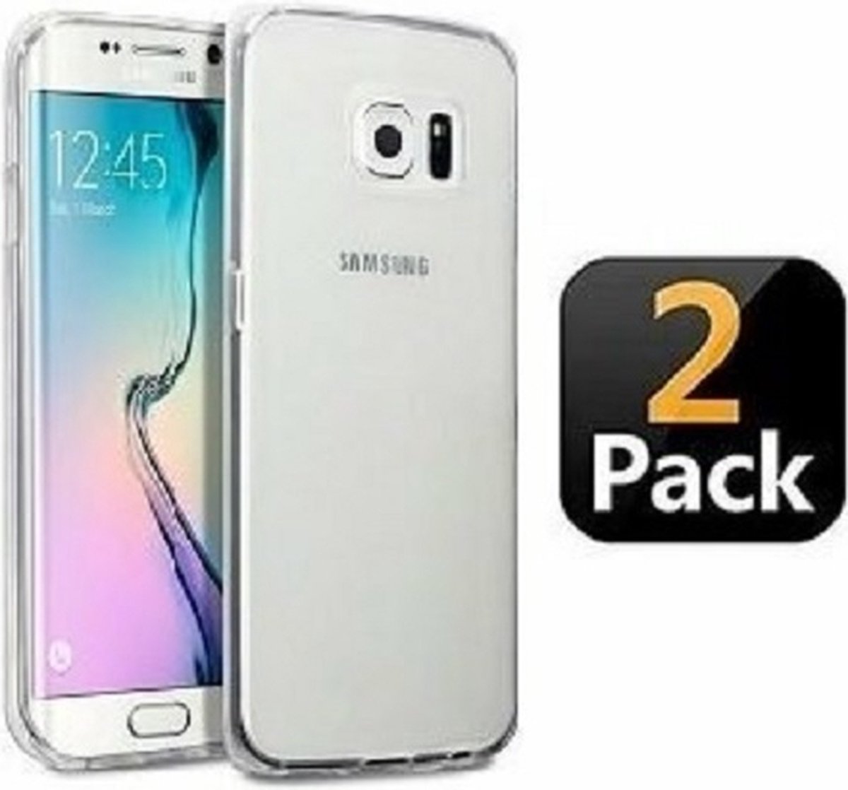 Samsung S6 EDGE Hoesje TPU Siliconen Transparant 2x