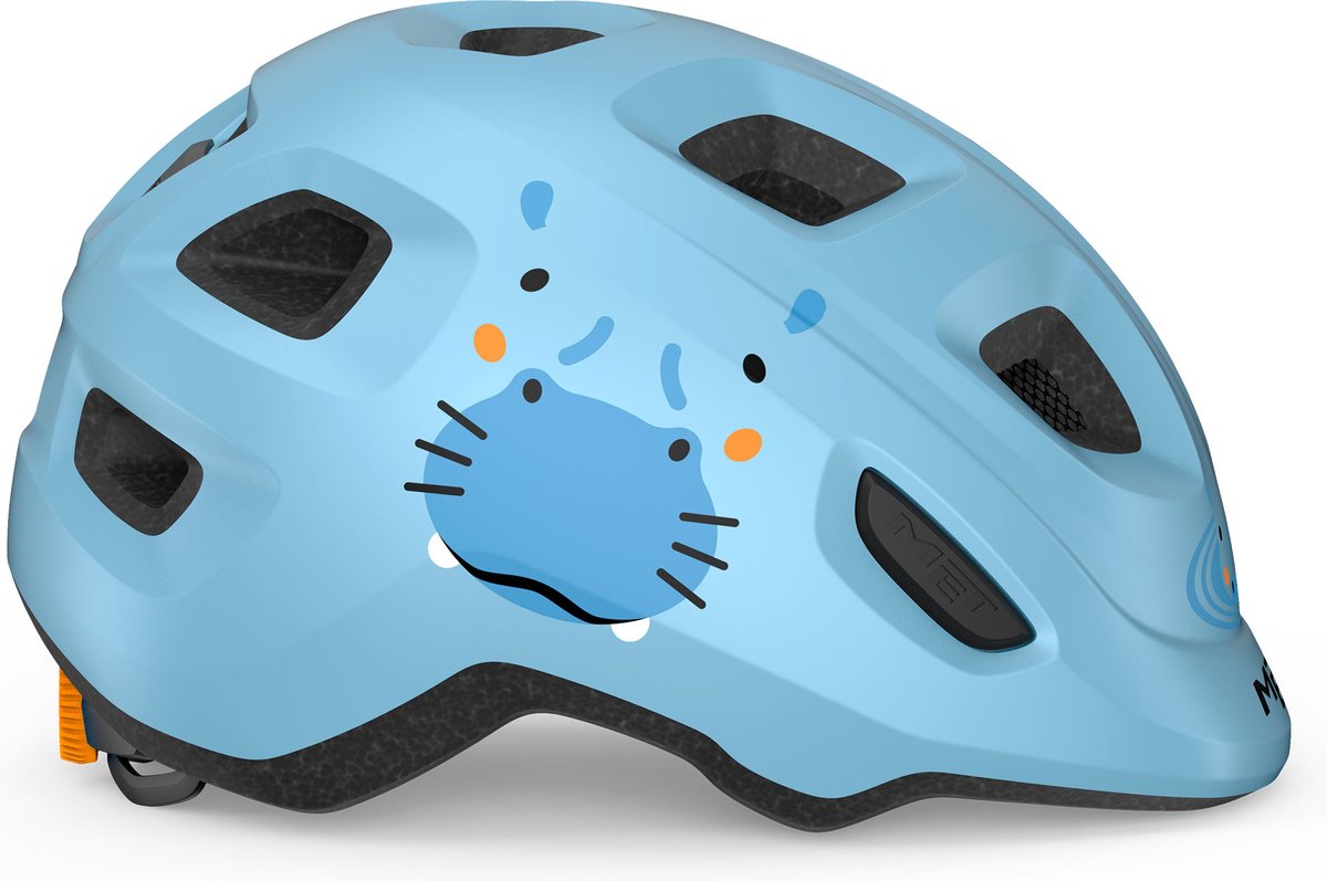 MET Hooray Kinderhelm – Fietshelm Kinderen - Maat S/M (52-55cm) – Pale Blue Hippo Matt