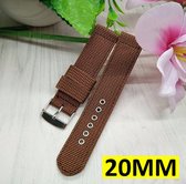 Geweven Horloge Band - Horlogebandje - Nato Strap - Universeel - 20MM - Bruin