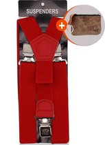 Safekeepers bretels heren - Bretels - bretels heren volwassenen -  bretellen voor mannen - bretels heren met brede clip - Rood
