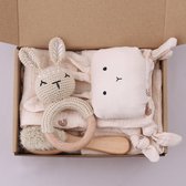 Baby Berliée - Baby Giftbox - 5-delig Kraamcadeau - Giftset - Geschenk Set - Babyshower cadeauset - Kraamvisite Cadeau - Beige - Konijn