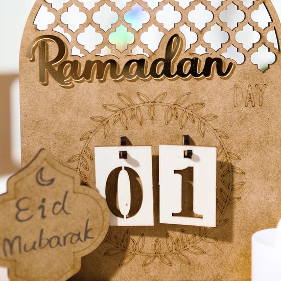 Décoration De Fête En Bois Ramadan Avent Calendrier Eid DIY