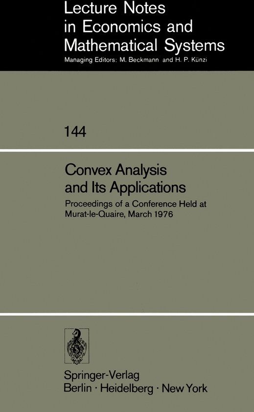 Convex Analysis and Its Applications - cover