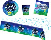 Fortnite - Battle Royal - Forfait fête - Articles de fête - Fête d'enfants - 8 Enfants - Nappe - Gobelets - Serviettes - Assiettes