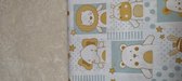 Kinderwagendeken - wit met mint katoen met dieren - ecru teddy - ook voor moses mandje