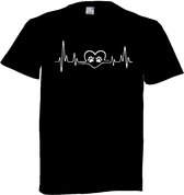 Grappig T-shirt - hartslag - heartbeat - dierenpootjes - pootjes - dierenliefde - dierenliefhebber - dieren - maat 4XL