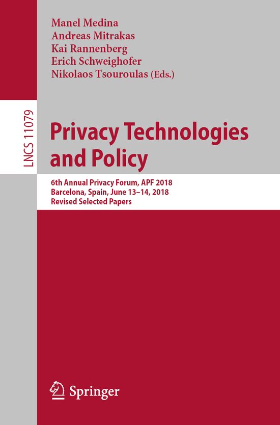 Privacy Technologies and Policy - cover