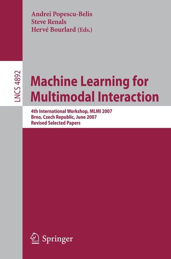 Machine Learning For Multimodal Interaction - cover