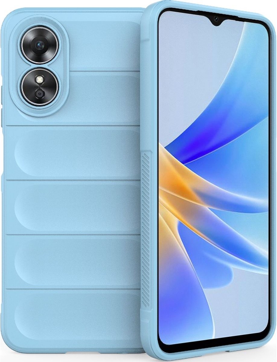 Mobigear Hoesje geschikt voor OPPO A17 Telefoonhoesje Flexibel TPU | Mobigear Bumpy Backcover | A17 Case | Back Cover - Blauw