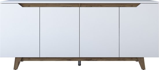 GD102 Console | 100 % MÉLAMINE | Blanc, Noyer - Asir Group - Armoires de salon - Blanc - Mélamine|Panneaux de particules - Armoires de salon