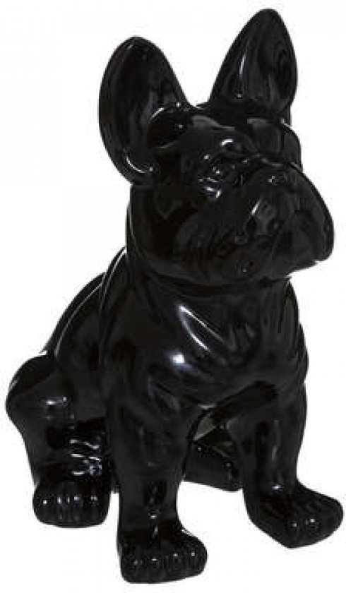Atmosphera Bulldog beeld - Zwart- Decoratie - Sierbeeld - H22 cm