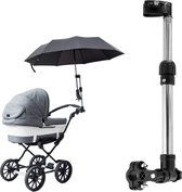 Multifunctionele parapluhouder 360° – paraplu klem buggy inklapbaar – rolstoel scootmobiel fiets kinderwagen accessoires