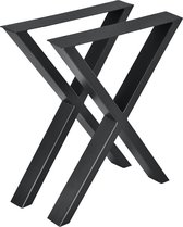 Stalen X tafelpoten set van 2 meubelpoot 59x72 cm zwart
