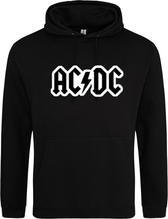 ACDC Hoodie | Sweater | Capuchon | Trui | Hooded | Print | Zwart | Maat XS