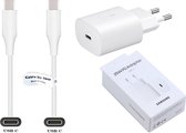 Snellader + 1,2m USB C kabel (3.1). 25W Fast Charger lader. PD oplader adapter geschikt voor o.a. Samsung Galaxy Note 10 Lite, Note 20, Note 20 Ultra, Quantum 2, S10 5G (alleen 5G versie), S20, S21