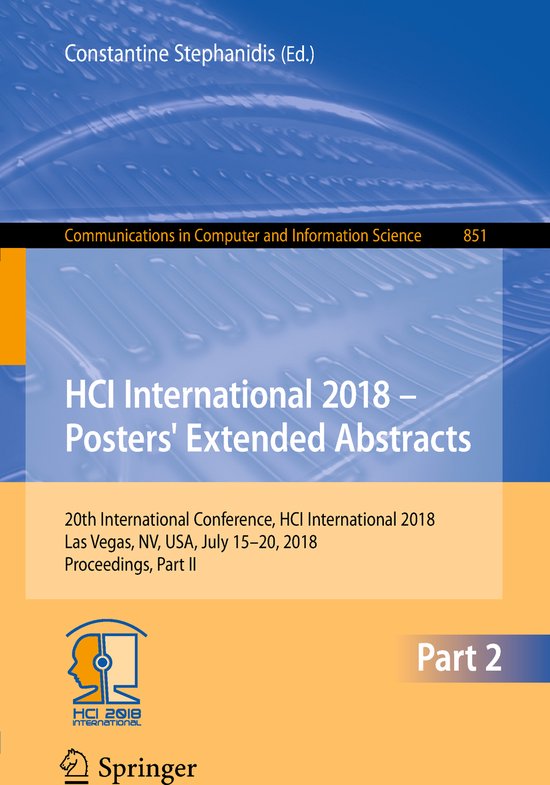 HCI International 2018 Posters Extended Abstracts - cover