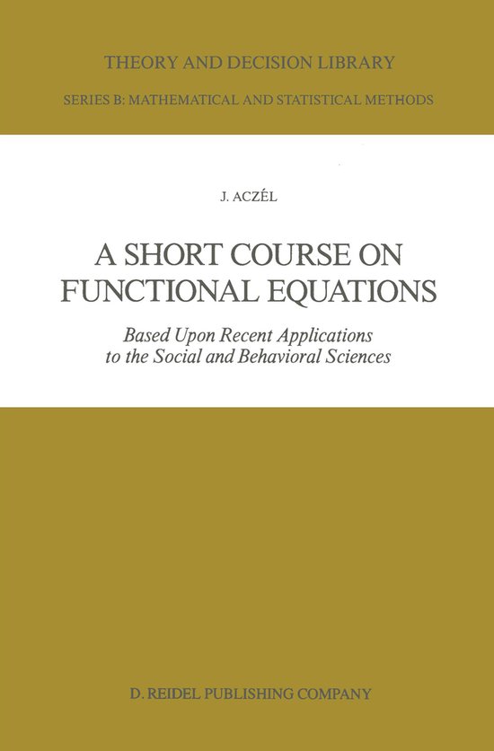 Theory and Decision Library B3-A Short Course on Functional  ... - cover