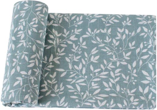 Baby Berliée - Hydrofiele Doek XL - Swaddle - Multidoek - Inbakerdoek - 120x120cm - White Leaves