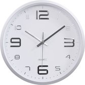 LW Collection keukenklok zilver 30cm - kleine wandklok stil uurwerk - muurklok - stille klok