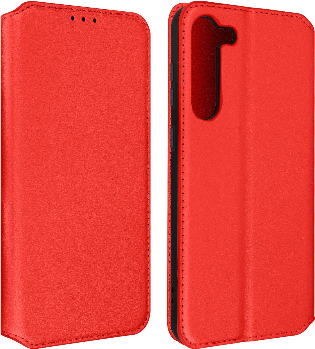 Cover Geschikt voor Samsung Galaxy S23 Plus Flip Card Holder Video Support Rood