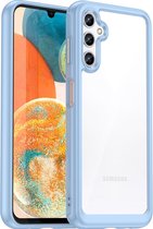 Mobigear Hoesje geschikt voor Samsung Galaxy A14 Telefoonhoesje Hardcase | Mobigear Crystal Backcover | Galaxy A14 Case | Back Cover - Transparant /Blauw | Transparant,blauw
