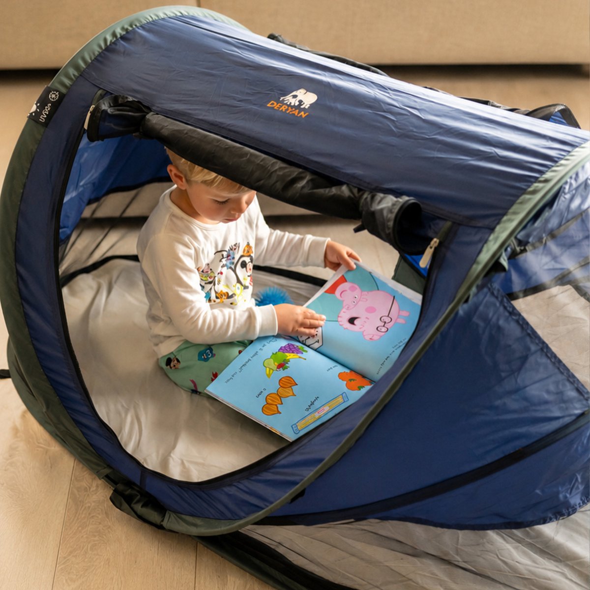 Deryan Peuter Luxe Campingbedje met Matras - Navy thumbnail 5