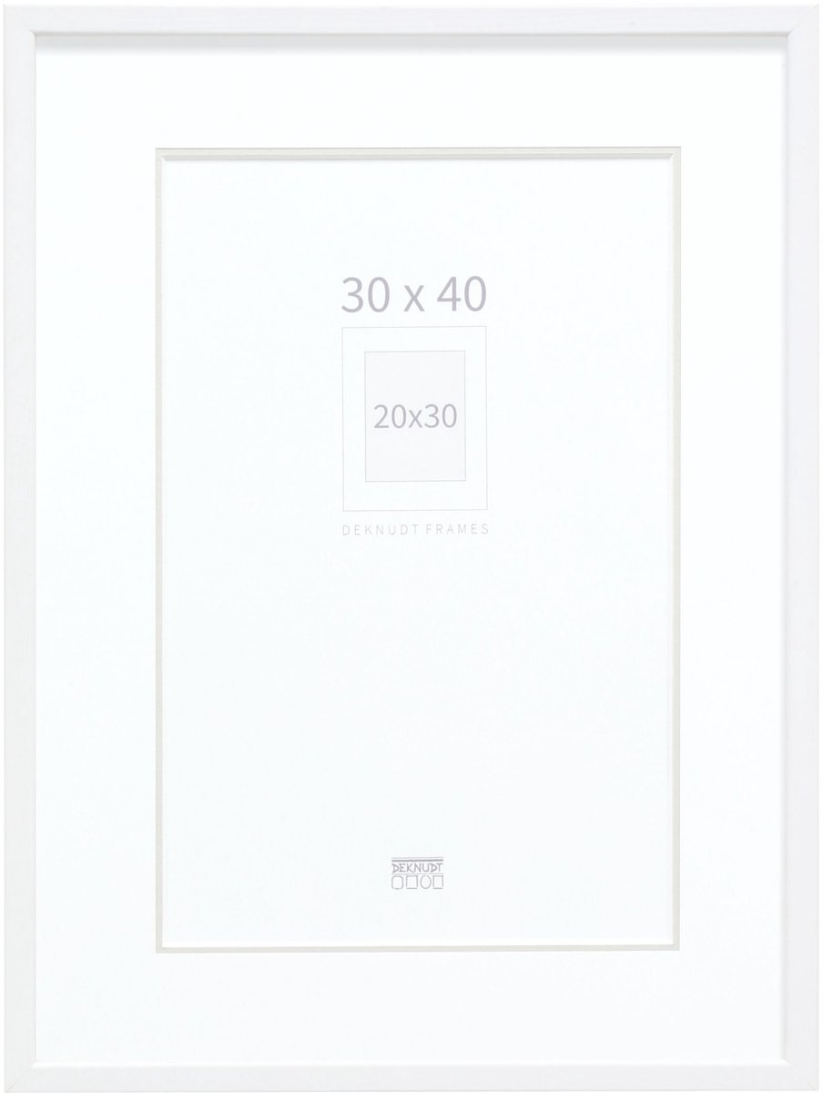 Deknudt Frames fotolijst S41JK1 P1 - wit met passe-partout - 20x30 cm