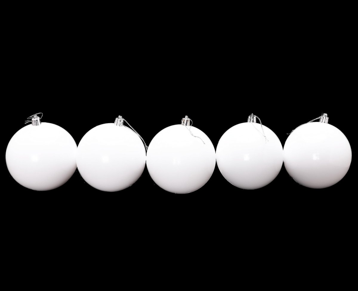 Kerstballen Set - Boomversiering - Feestelijke Decoratie - Extra Groot Formaat - 10 stuks 100mm - Wit – foto 4