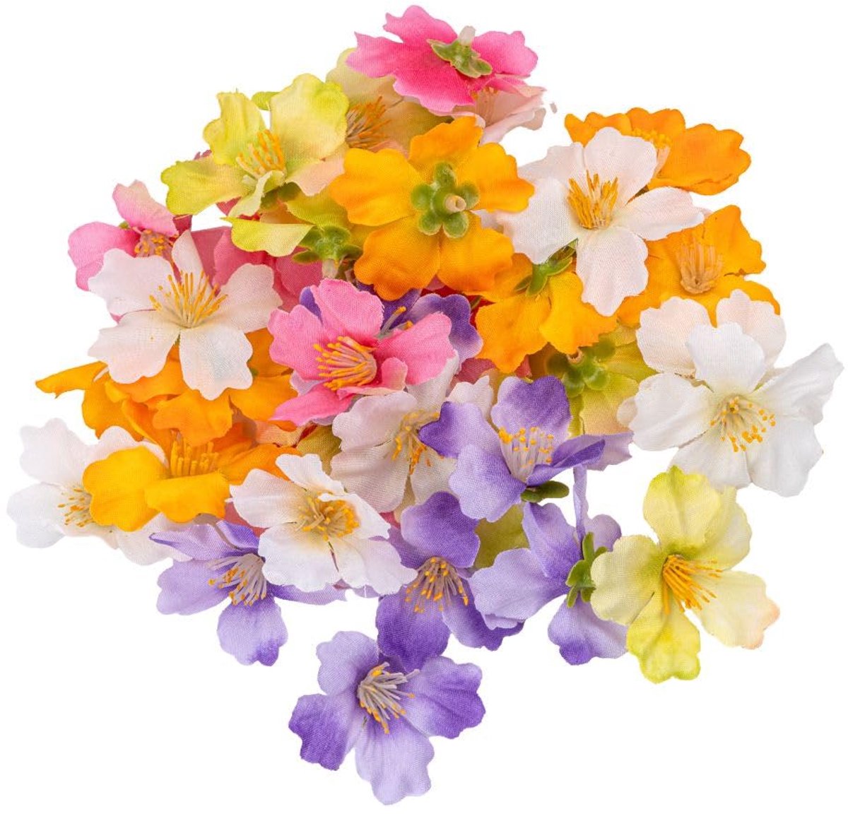 mit Herz Decoratieve bloemen | kunstbloemen | bloemkoppen | verschillende soorten | ca. Ø 4-5 cm (kleurenmix 2 - ø4,8 cm - 37 stuks)